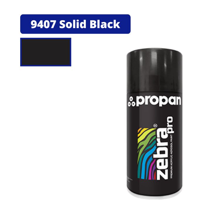 Jual Cat Semprot Propan Zebra Pro Solid Colors Gloss 9407 Solid Black 300 Ml 6971