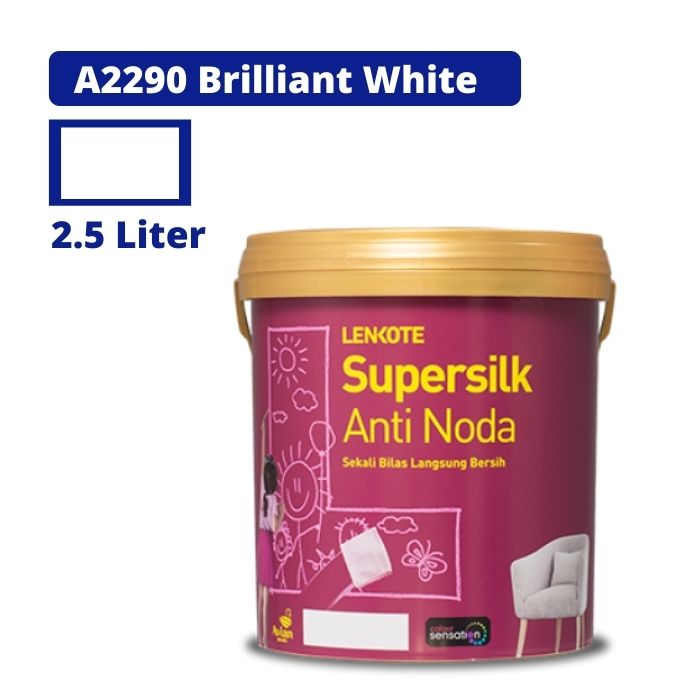 Jual Cat Tembok Anti Noda Avian Lenkote Supersilk A2290 Brilliant White 25 Liter 2713