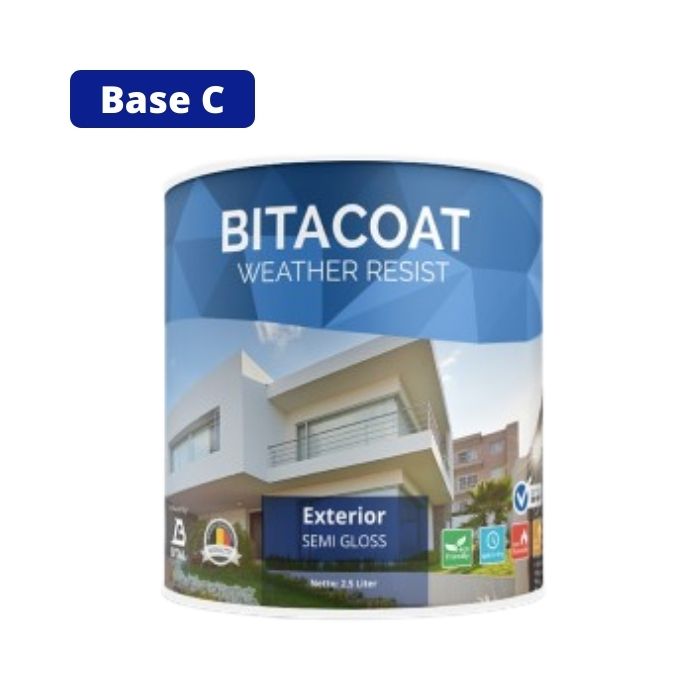 Jual cat tembok bital bitacoat eksterior semi gloss base c 2.5 liter ...